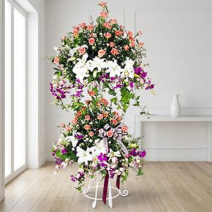 분홍장미축하2단화환S