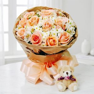 오렌지로즈믹스부케S