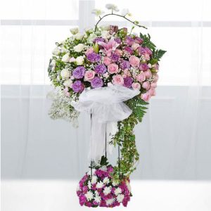 핑크2단축하화환