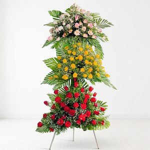 최고급로즈3단화환